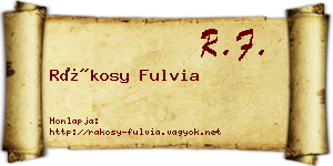 Rákosy Fulvia névjegykártya